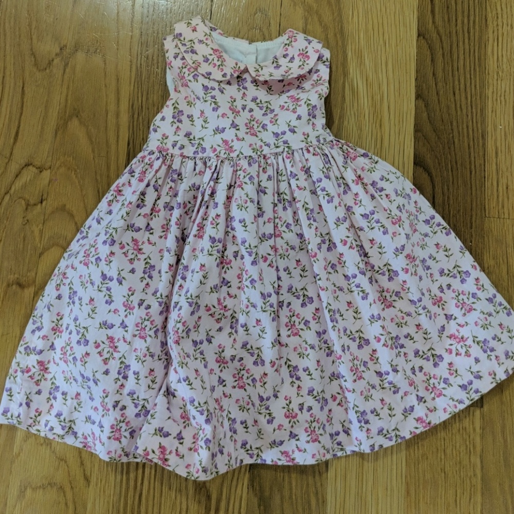 12 month size-sleeveless flower pattern dress